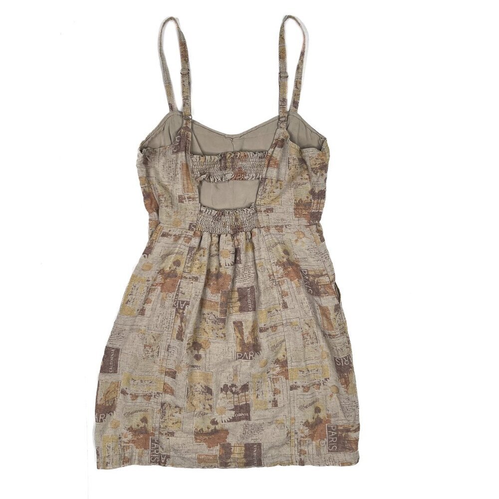 Urban Outfitters Sweet on You Linen-Blend Mini Dress Back Cutout Size S -‎ NWOT - Picture 3 of 10